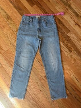 Everlane High-Rise Light Blue Raw-Hem Straight Jeans